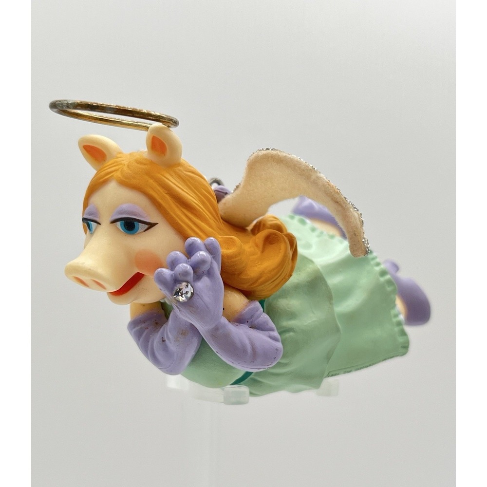 Miss Piggy the Divine Angel Christmas Ornament Flocked Wings Jim Henson 4"